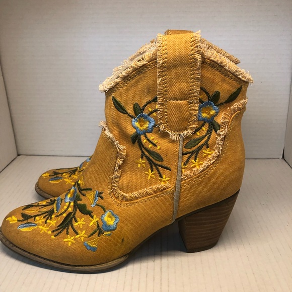 La Strada Western Floral Embroidered Ankle Boots Size 38 - US 7.5 - Picture 4 of 13